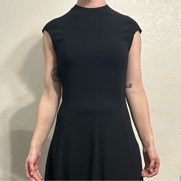 The Row Erscher Cady Maxi Dress size 0 Black Cap Sleeve Pockets - Picture 5 of 13